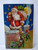 Santa Claus Christmas Postcard Moon Man Face Gold Stars Chimney Embossed Vintage