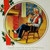 Christmas Postcard Whitney Gray Haired Man Seated Pipe Fireplace Vintage Unused