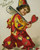 Valentines Day Postcard Heart Clown Child Glitter Mica Unsigned Ellen Clapsaddle