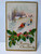 Christmas Postcard Gold Border Embossed Children On Sled Icicles Snow Nash c 35