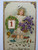 Victorian New Year Postcard Gold Trim Girl With Flowers Germany Deep Embossed