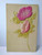 Best Wishes Postcard Velvet Red Pink Flowers Embossed Vintage Unused Original