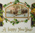 Happy New Year Postcard Gold Trim Holly Bells Cottage AA Germany Du Quoin ILL
