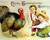 Thanksgiving Postcard Ellen Clapsaddle Unsigned Farm Boys Feeding Turkey 1908
