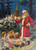 Santa Claus Cherub Angels Children Christmas Postcard Germany Embossed Fantastic