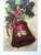 Santa Claus Christmas Bell Ornament Holly Postcard 1909 Vintage Series 4703