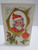 Antique Christmas Postcard Santa Claus In Oval Gold Trim Embossed Poinsettias