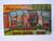 Greetings From Detroit Michigan Motor City Large Letter Postcard Linen Unused