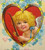Valentines Day Postcard Large Face Cupid Angel Bow & Arrow Series No 1 Embossed