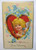 Valentines Day Postcard Large Face Cupid Angel Bow & Arrow Series No 1 Embossed