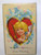 Valentines Day Postcard Large Face Cupid Angel Bow & Arrow Series No 1 Embossed