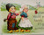 Valentines Postcard Dutch Boy And Girl Windmill Wooden Shoes Embossed Unused JEP