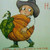 Vintage Halloween Postcard Farmer Boy With Giant Pumpkin Gibson Unused Original