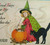 Halloween Postcard Black Cat Lil Green Cape Witch Nash Series 27 McKeesport 1917