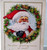 Christmas Postcard Santa Claus Behind Decorated Wreath 1923 Whitney Vintage