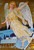 Angel Flying Over Village Christmas Fantasy Postcard Embossed 1910 Silver Stars