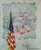 Mid Century Christmas Greeting Card American Flag Pink Houses Church Vintage