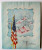 Mid Century Christmas Greeting Card American Flag Pink Houses Church Vintage