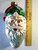 Huge Santa Claus Head Christmas Tree Ornament 8" Glitter Glass Moustache Holiday