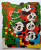 Mid Century Mod Christmas Greeting Card Panda Bears Diecut Foldout Standup Retro