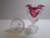 Ruby Flash Glass Compote Red Cranberry Vintage Pattern Candy Dish & Lid Holidays