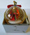 Glitter Angel Christmas Ornament Vintage Plastic Foil Semi Translucent 4" Round