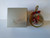 Glitter Angel Christmas Ornament Vintage Plastic Foil Semi Translucent 4" Round