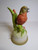 Robin Bird Perched On Leaves Bisque Figure Porcelain Pottery Music Box Vintage