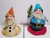 Mid Century Dwarfs Elf Christmas Tree Ornaments Set Of 2 Vintage Fabric Clothing