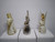 Christmas Angel Ornaments Set Of 3 Hard Plastic Vintage Decorations Silver Paint