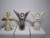 Christmas Angel Ornaments Set Of 3 Hard Plastic Vintage Decorations Silver Paint