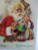 Christmas Postcard Santa Claus Painting Toy Mechanical Arm Moves Merrimack 1982