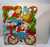 Christmas Greeting Card Kids On Bikes Diecut Foldout Standup Retro Mid Century