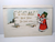 New Year Postcard Girl With Billboard In Snow Muff Whitney Embossed Vintage