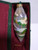 Teardrop Christmas Tree Glass Ornament Snowy Tree Branches Surreal Reverse Paint