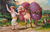 Easter Postcard Fantasy Lamb Sheep Big Exaggerated Eggs Child Guilded German PFB