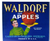 Waldorf Apples Fruit Crate Label Bellhop Bellboy Original Vintage 1930s Art Deco