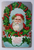 Santa Claus Christmas Postcard Wreath Holly United Art 1909 Germany Embossed