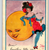 Fantasy Postcard Dwig Lady Leans On Big Moon Human Face Anthropomorphic Rose 21