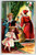 Christmas Postcard Santa Claus Holding Toy Horn Children Boy Sailor Suit Ser 729