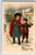 Christmas Postcard Children Boy Girl Horn X-mas Tree ASB Embossed Series 165