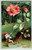 New Year Postcard Fantasy Gnome Flower Faced Baby International Art Unposted 78