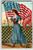 4th Of July Postcard Lady Patriotic USA Flag Sailboat Embossed Unposted Vintage