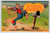 Hillbilly Chopping Down Mailbox With Axe Linen Postcard Comical Humor Unposted