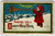 New Year Postcard Boy Blowing Big Horn Churches Moon Village Bernhardt Wall 1909