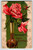 Birthday Flowers Postcard Embossed Pink Red Roses Bud Vase Germany Vintage 118