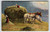 Postcard Signed Muller Rustic Hay Harvest Women Workers Horses Birds Unposted