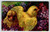 Easter Postcard Colorful Baby Chicks Purple Embossed Flowers Gel Germany 1911