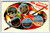 Postcard Greetings From New Hampshire Chrome Paint Pallet Paintbrush Deckled '63