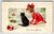 Christmas Postcard Black Cat Girl Toys Turtle On Wheels Stecher 1914 Series 338